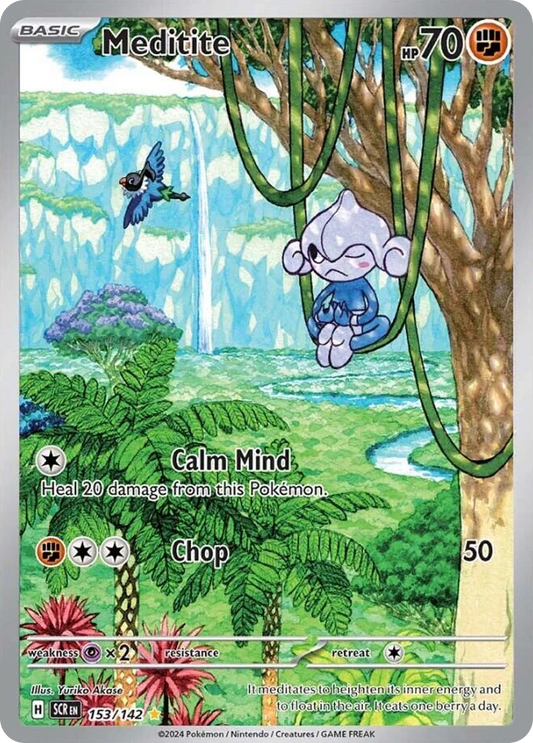 Meditite 153/142 Illustration Rare | Stellar Crown | Pokemon Card
