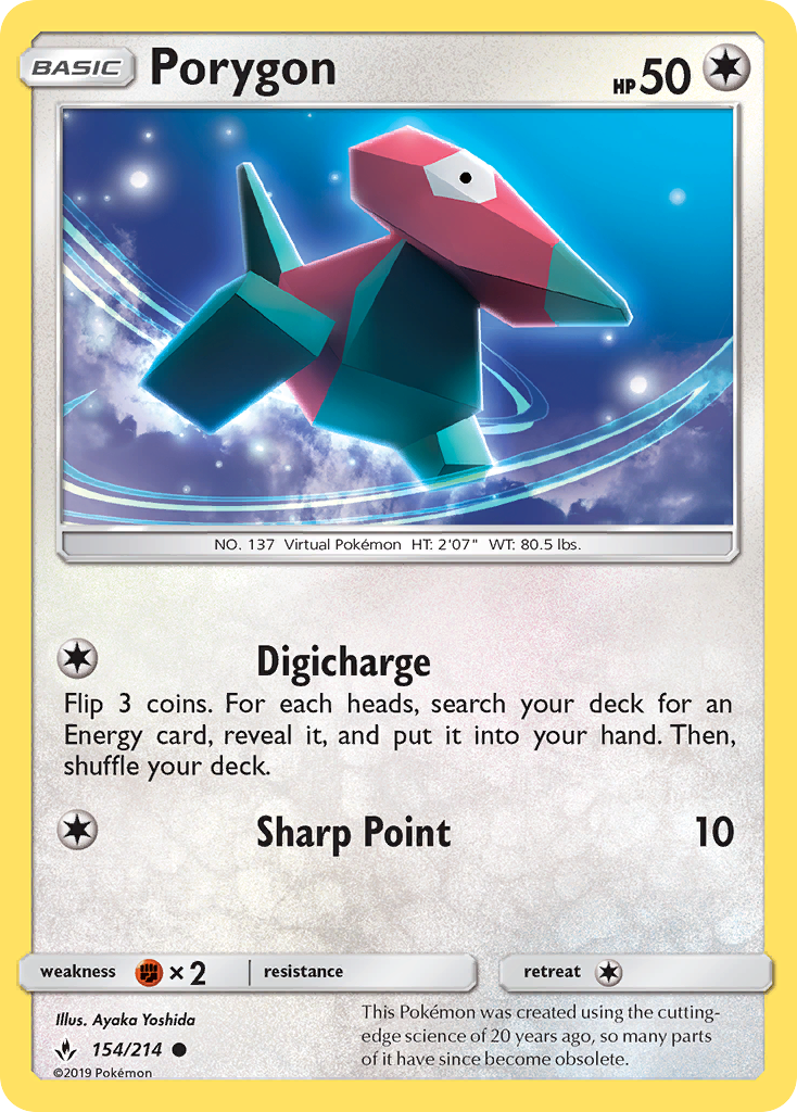 Porygon 154/214 Common | Unbroken Bonds | Pokemon Card