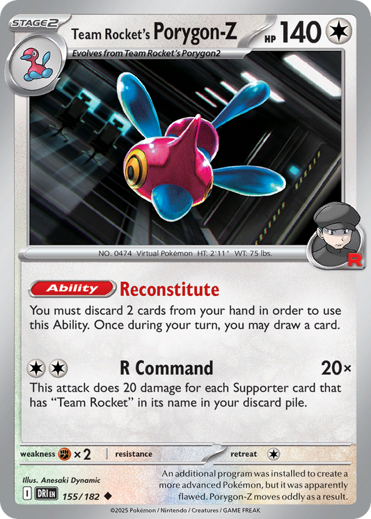 Team Rocket's Porygon-Z 155/182 Uncommon | Destined Rivals | Pokemon Card
