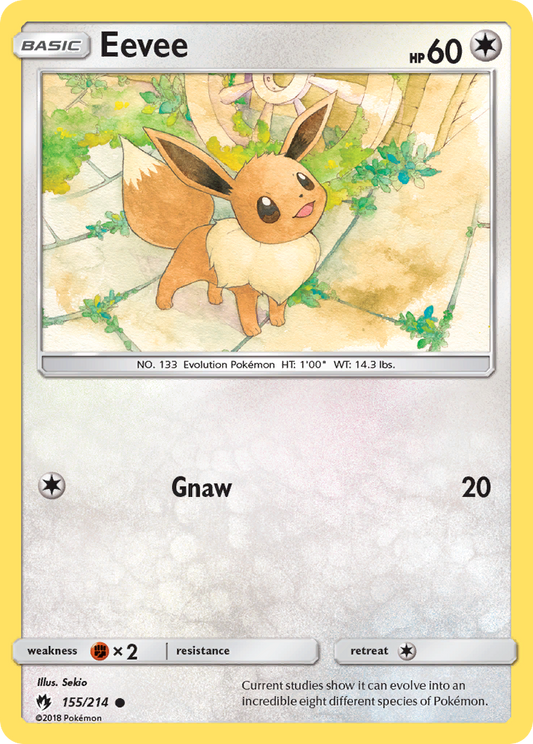 Eevee 155/214 Common | Lost Thunder | Pokemon Card