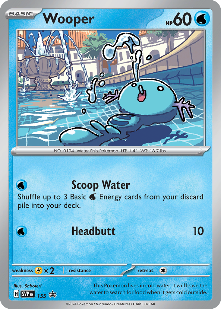 Wooper #155 Promo | Scarlet & Violet Black Star Promos | Pokemon Card