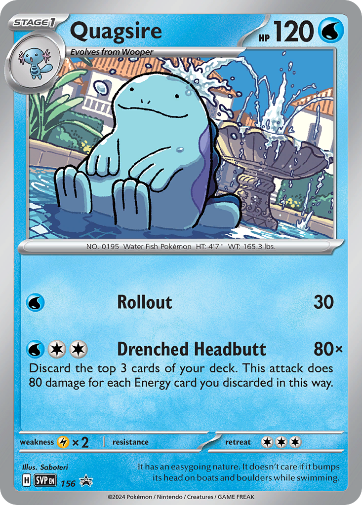 Quagsire #156 Promo | Scarlet & Violet Black Star Promos | Pokemon Card