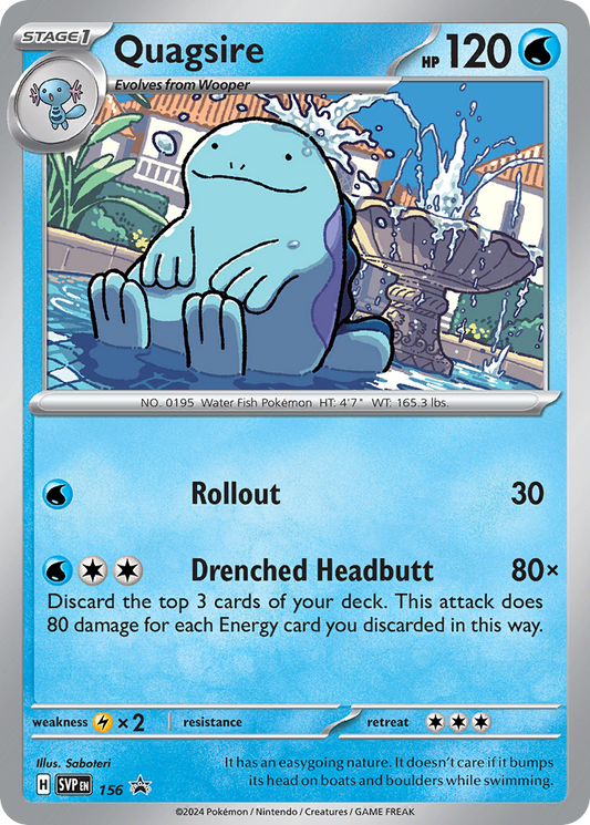 Quagsire #156 Promo | Scarlet & Violet Black Star Promos | Pokemon Card