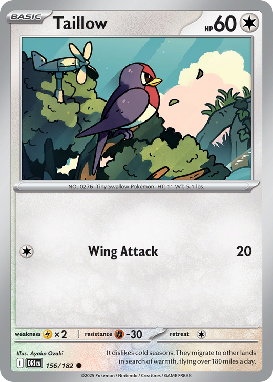 Taillow 156/182 Common | Destined Rivals | Pokemon Card