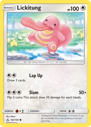 Lickitung 102/156 Reverse Holo | Ultra Prism | Pokemon Card