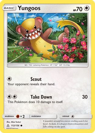Yungoos 112/156 Reverse Holo | Ultra Prism | Pokemon Card