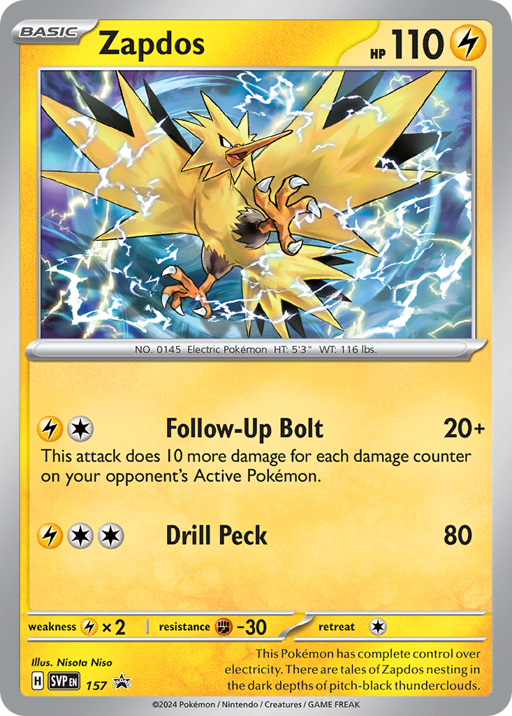 Zapdos #157 Promo | Scarlet & Violet Black Star Promos | Pokemon Card