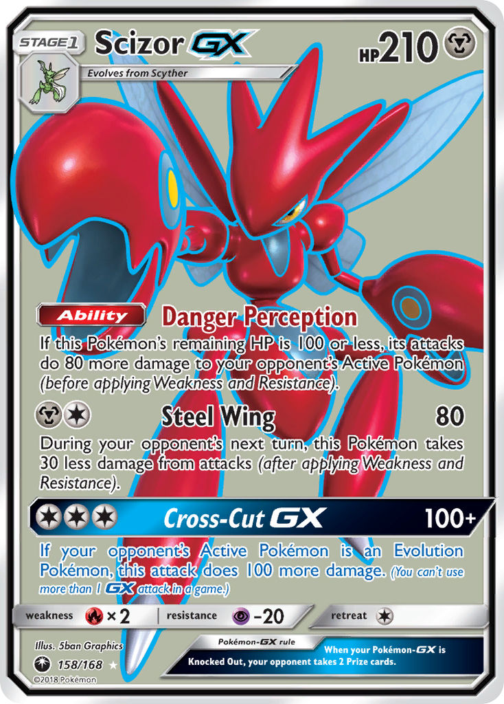 Scizor-GX 158/168 Rare Ultra | Celestial Storm | Pokemon Card