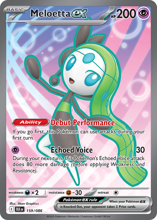 Meloetta ex 159/86 Ultra Rare | Black Bolt | Pokemon Card