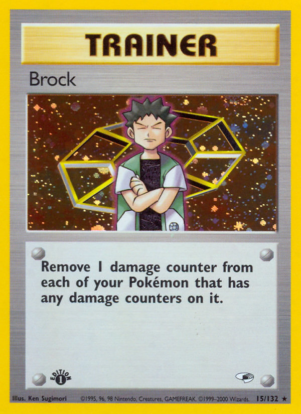 Brock 15/132 Rare Holo | Gym Heroes | Pokemon Card