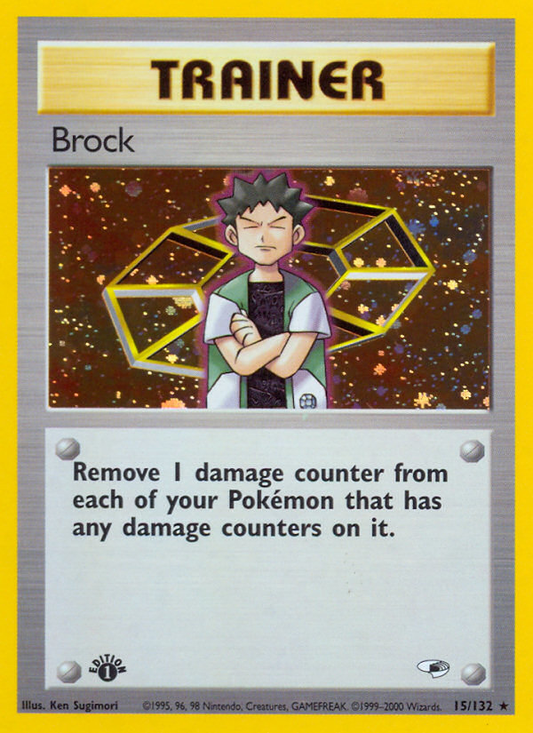 Brock 15/132 Rare Holo | Gym Heroes | Pokemon Card