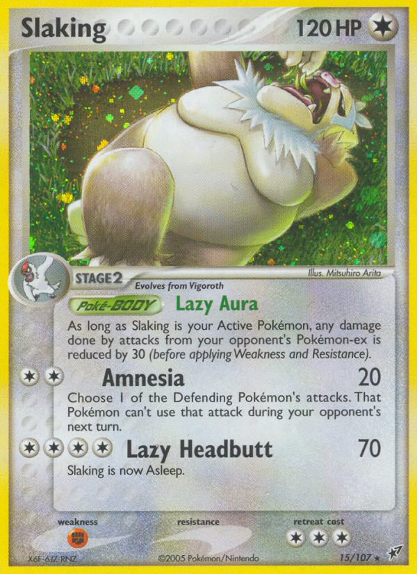 Slaking 15/107 Rare Holo | Deoxys | Pokemon Card