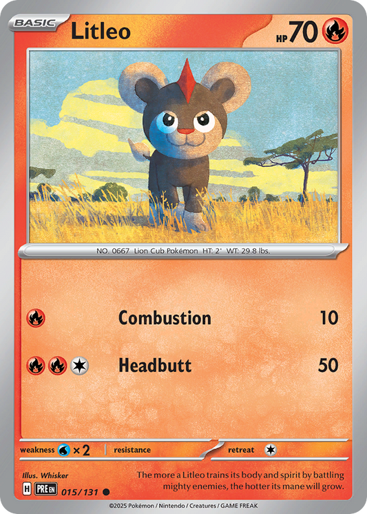 Litleo 15/131 Common | Prismatic Evolutions | Pokemon Card