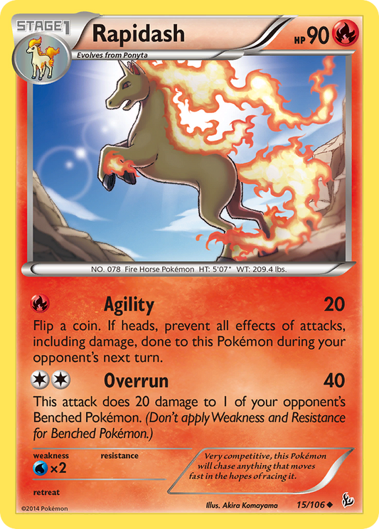 Rapidash 15/106 Uncommon | Flashfire | Pokemon Card
