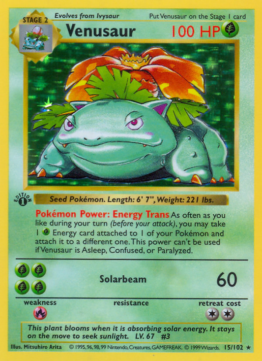 Venusaur 15/102 Rare Holo | Base | Pokemon Card