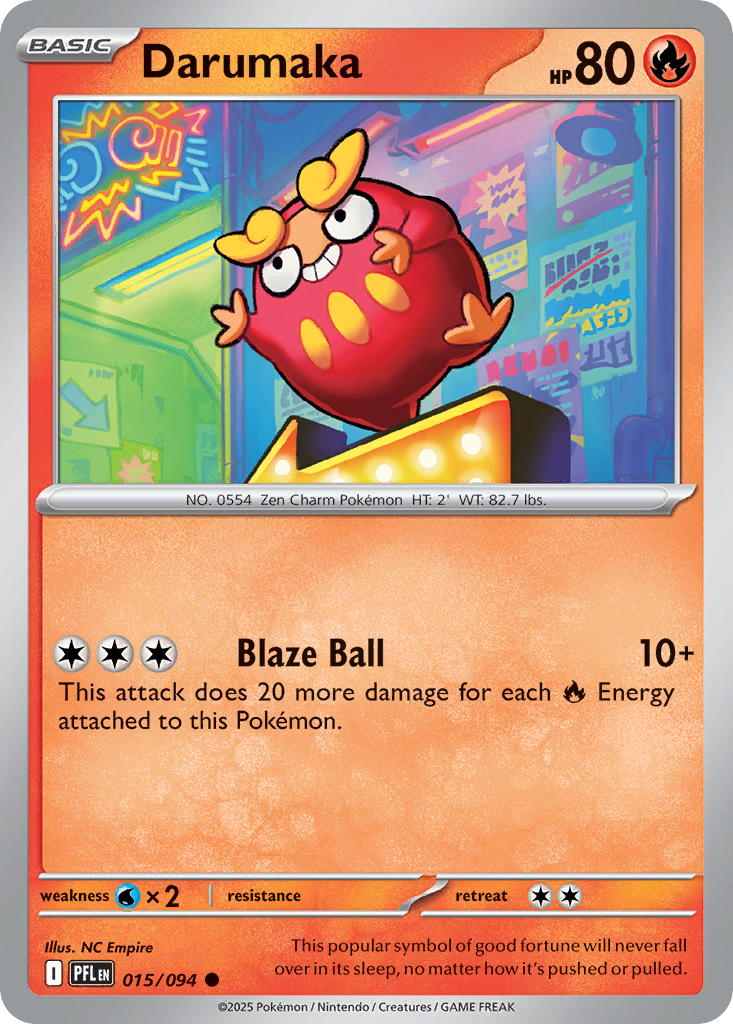 Darumaka 15/94 Common | Phantasmal Flames | Pokemon Card