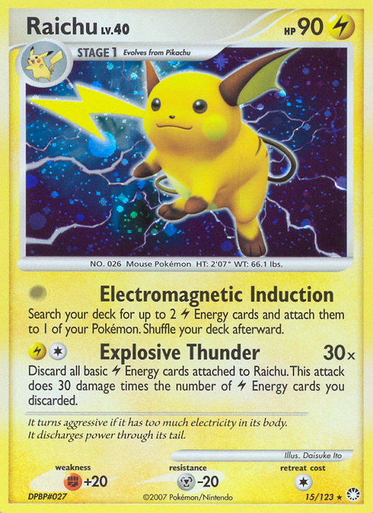 Raichu 15/123 Rare Holo | Mysterious Treasures | Pokemon Card