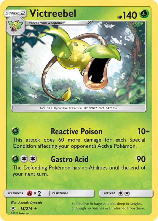 Victreebel 15/214 Rare | Unbroken Bonds | Pokemon Card