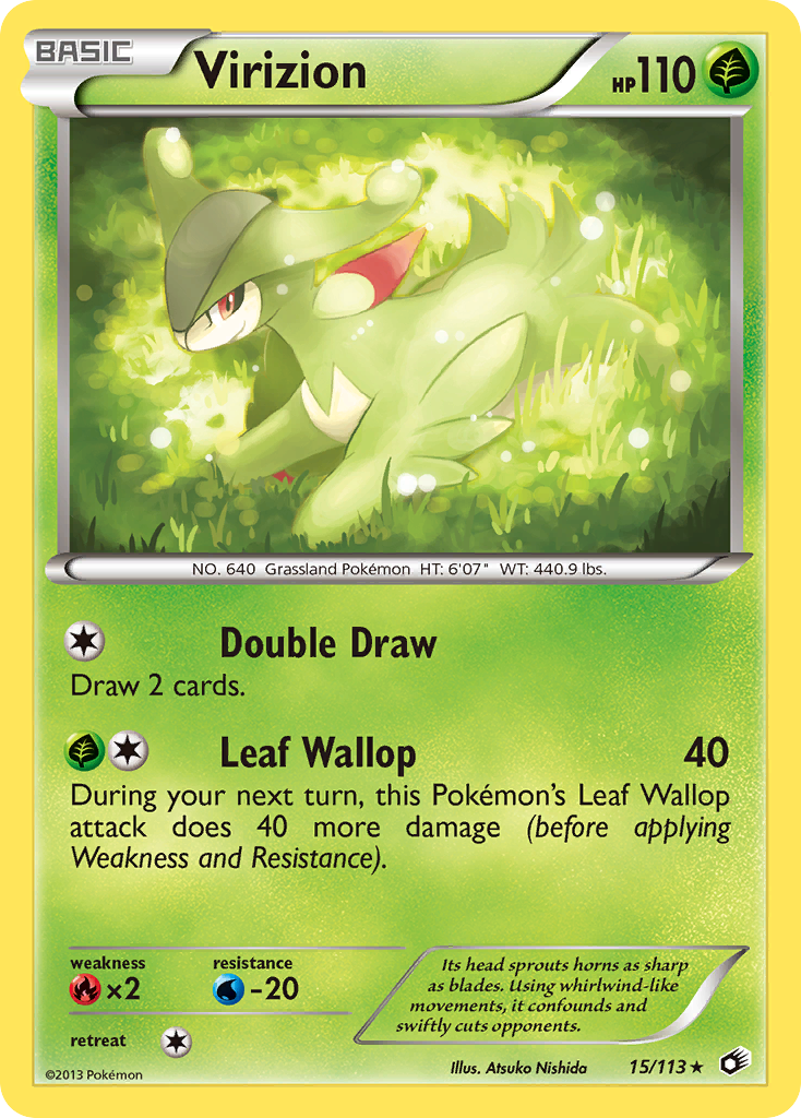 Virizion 15/113 Rare Holo | Legendary Treasures | Pokemon Card