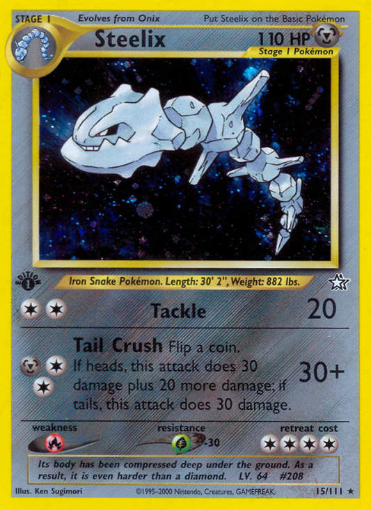 Steelix 15/111 Rare Holo | Neo Genesis | Pokemon Card