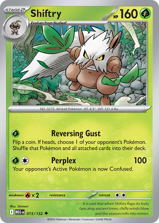 Shiftry 15/132 Uncommon | Mega Evolution | Pokemon Card