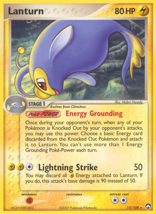 Lanturn 15/108 Rare | Power Keepers | Pokemon Card