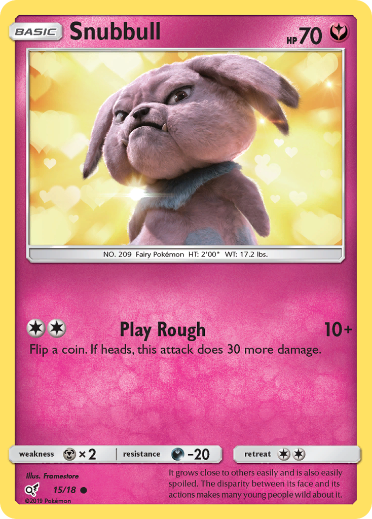 Snubbull 15/18 Common | Detective Pikachu | Pokemon Card