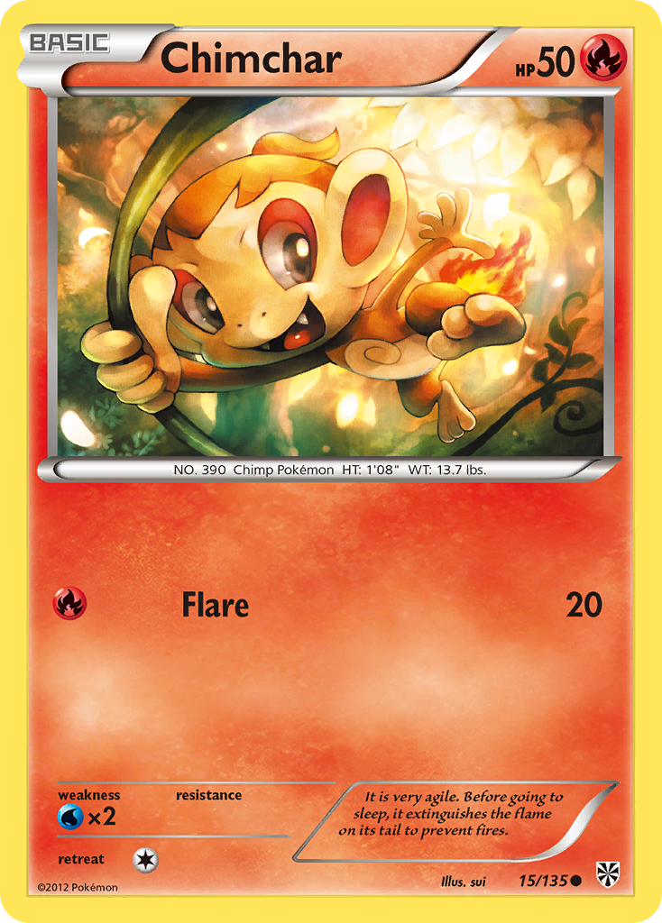 Chimchar 15/135 Common | Plasma Storm | Pokemon Card