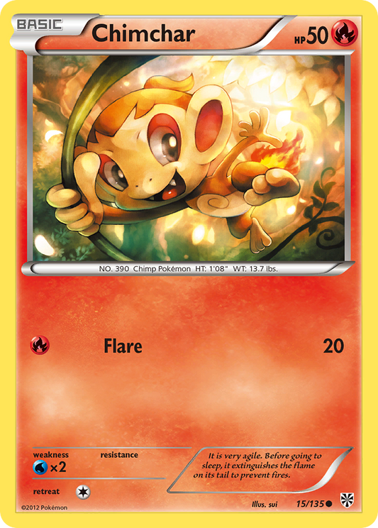Chimchar 15/135 Common | Plasma Storm | Pokemon Card