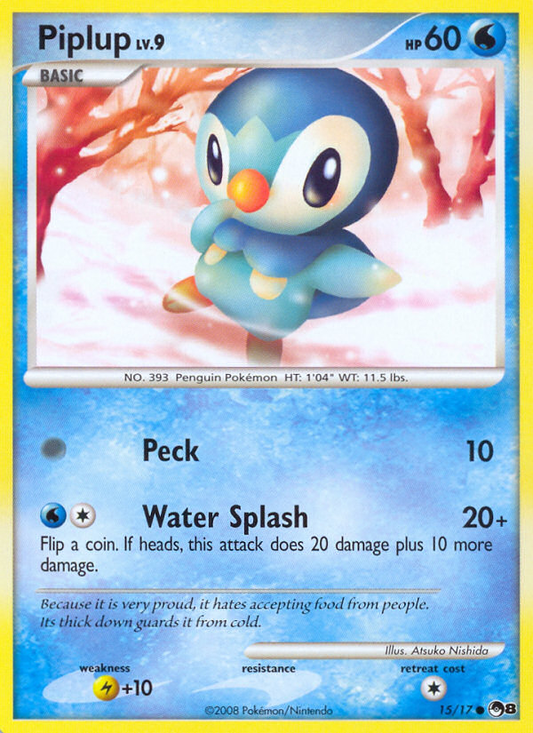 Piplup 15/17 Common | POP Series 8 | Pokemon Card
