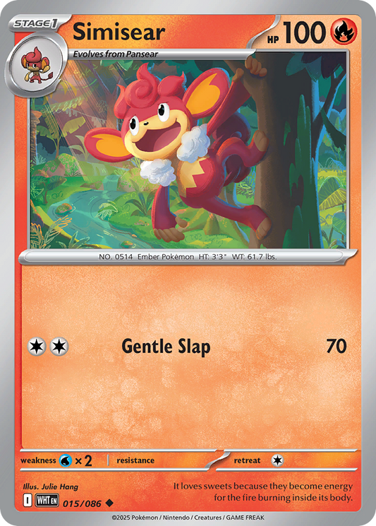 Simisear 15/86 Uncommon | White Flare | Pokemon Card