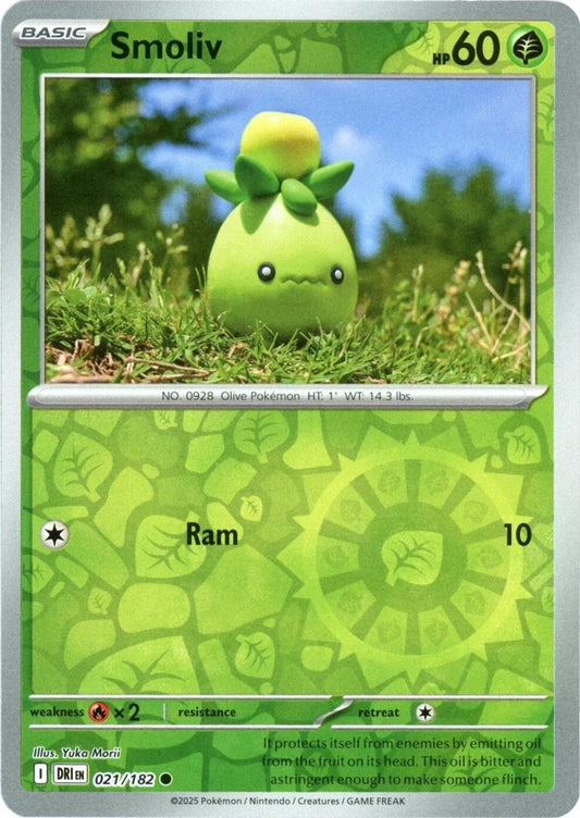 Smoliv 21/182 Reverse Holo | Destined Rivals | Pokemon Card