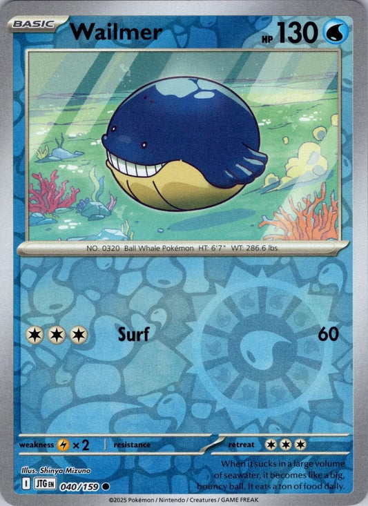 Wailmer 40/159 Reverse Holo | Journey Together | Pokemon Card