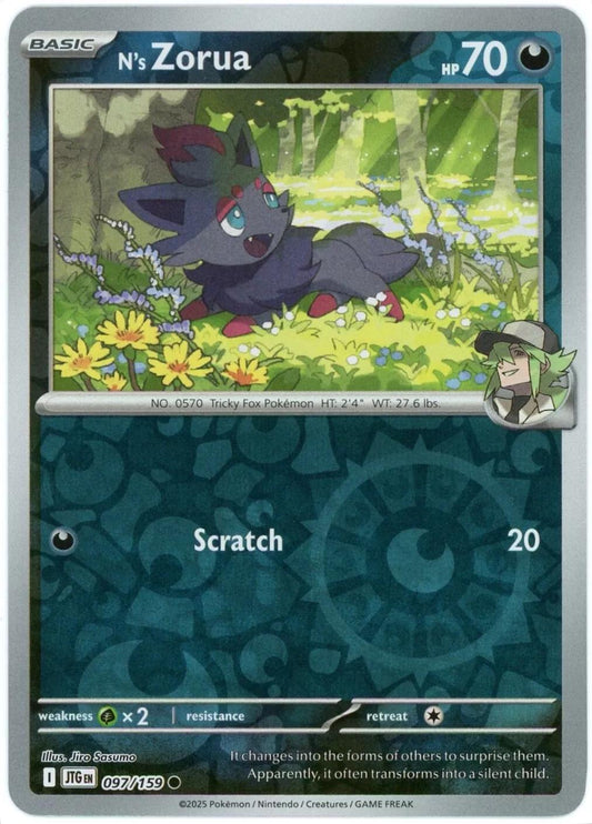 N's Zorua 97/159 Reverse Holo | Journey Together | Pokemon Card