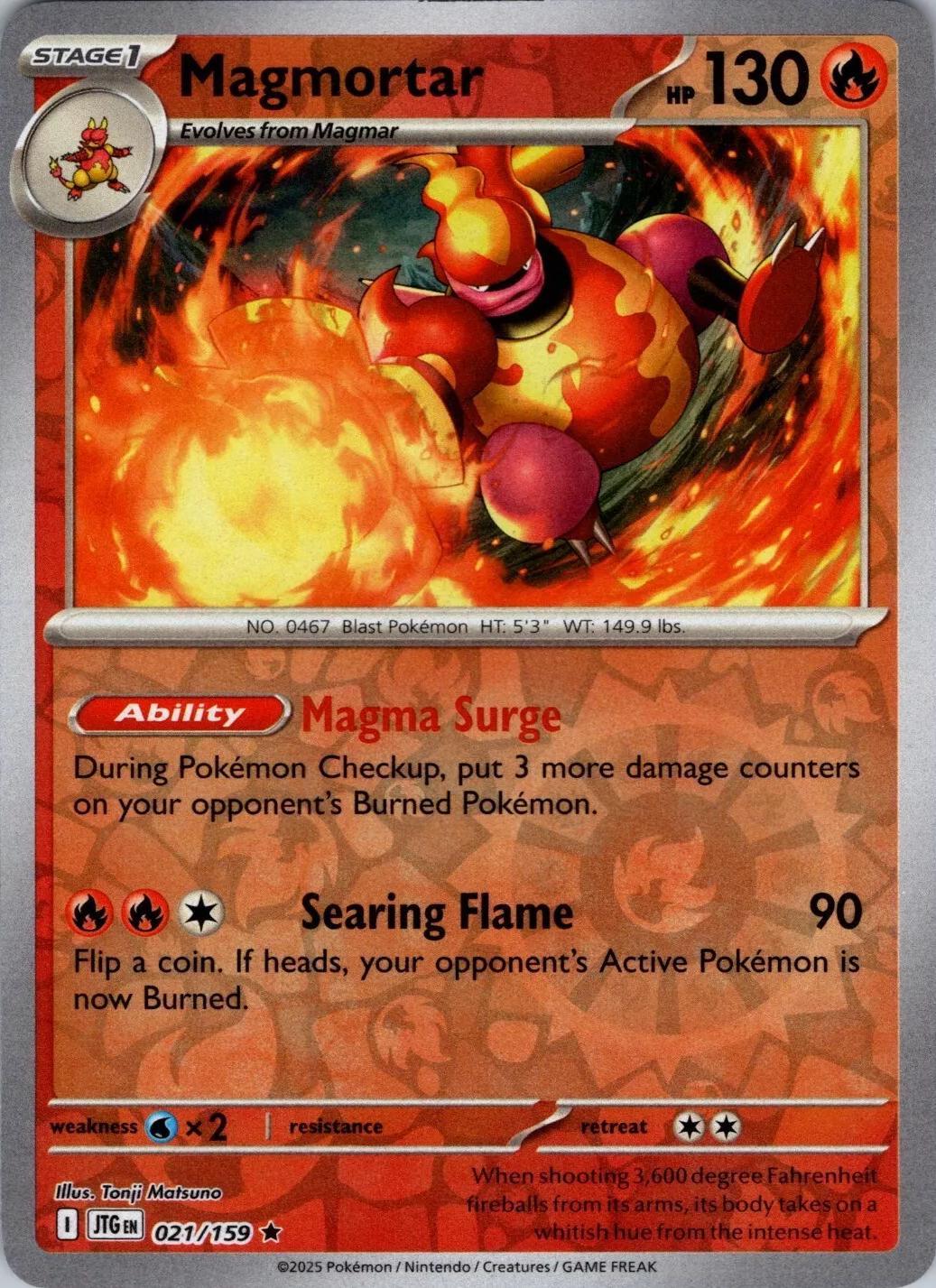Magmortar 21/159 Reverse Holo | Journey Together | Pokemon Card