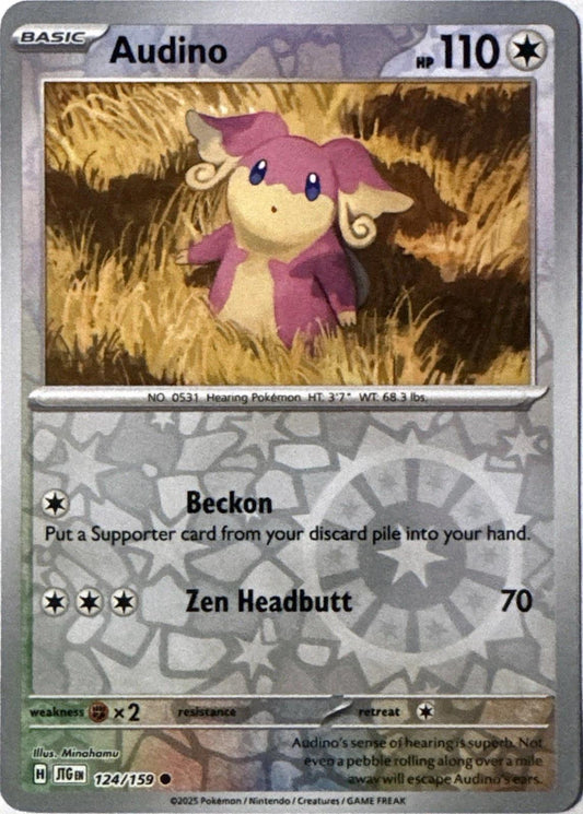 Audino 124/159 Reverse Holo | Journey Together | Pokemon Card