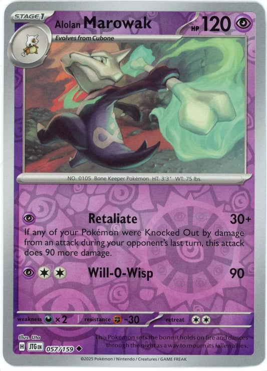 Alolan Marowak 57/159 Reverse Holo | Journey Together | Pokemon Card