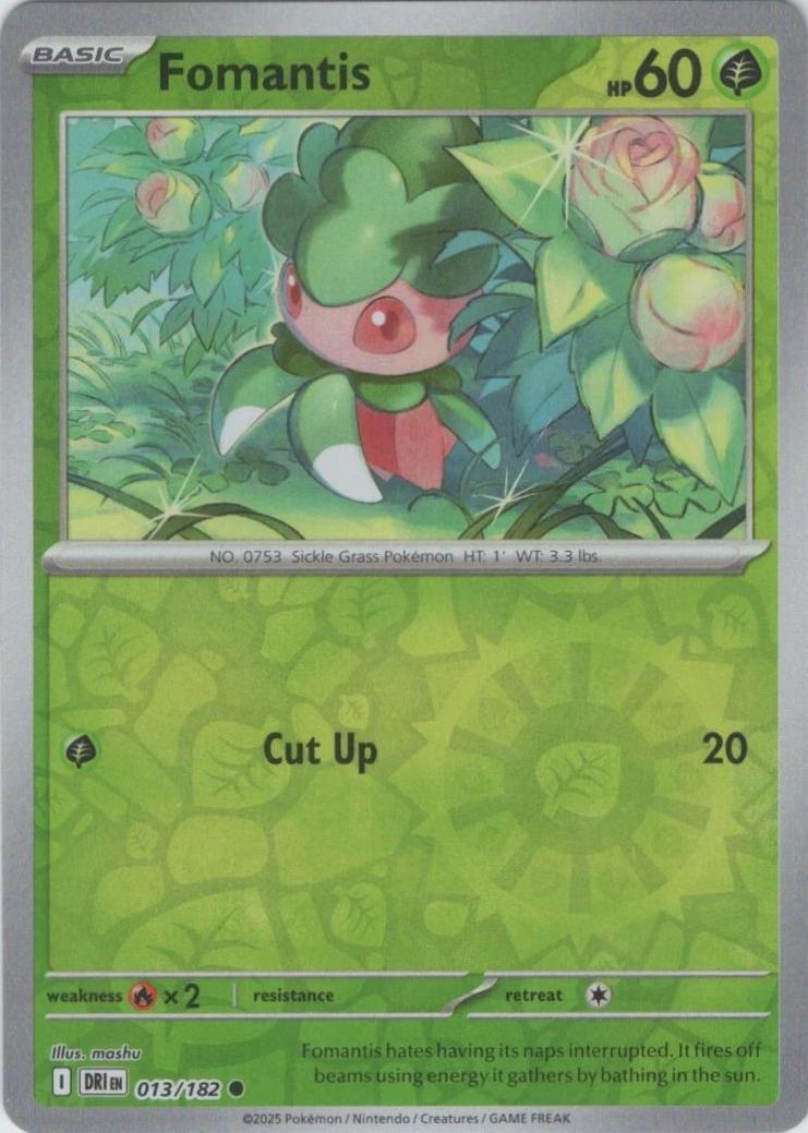 Fomantis 13/182 Reverse Holo | Destined Rivals | Pokemon Card