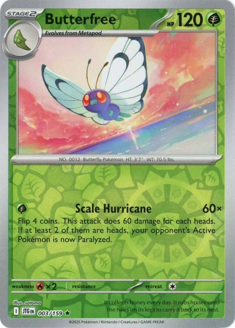 Butterfree 3/159 Reverse Holo | Journey Together | Pokemon Card