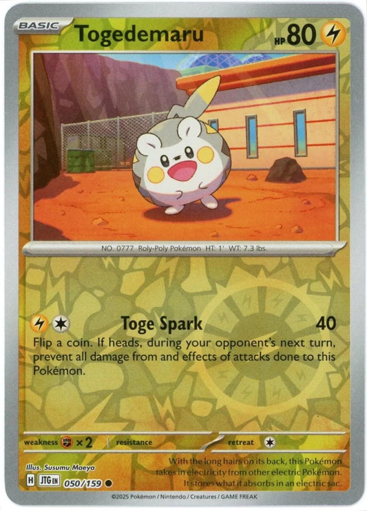 Togedemaru 50/159 Reverse Holo | Journey Together | Pokemon Card