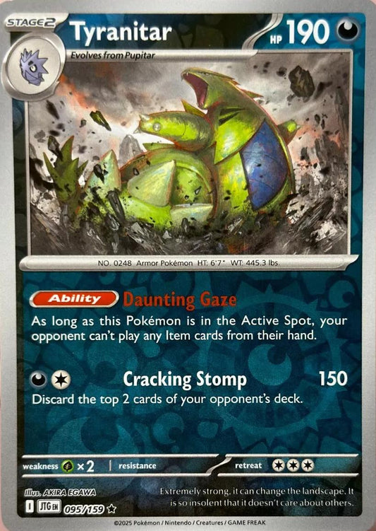 Tyranitar 95/159 Reverse Holo | Journey Together | Pokemon Card