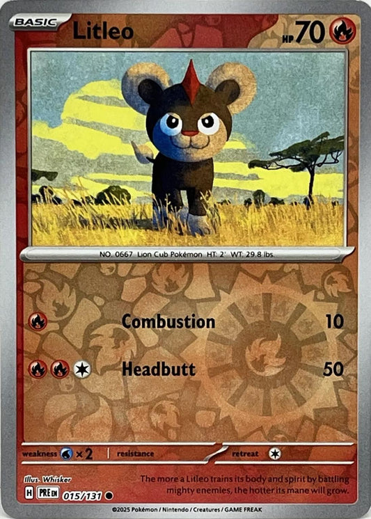 Litleo 15/131 Reverse Holo | Prismatic Evolutions | Pokemon Card