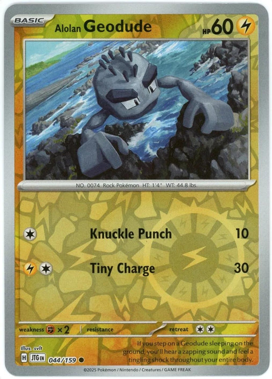 Alolan Geodude 44/159 Reverse Holo | Journey Together | Pokemon Card