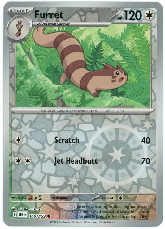 Furret 119/159 Reverse Holo | Journey Together | Pokemon Card