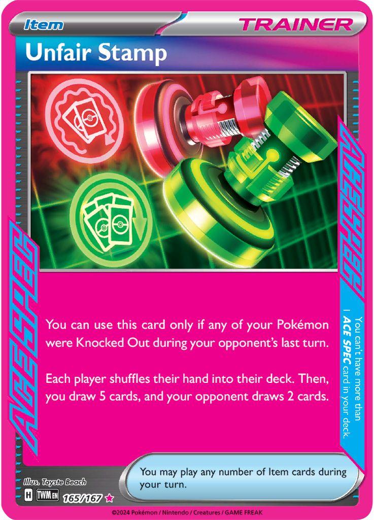 Unfair Stamp 165/167 Reverse Holo | Twilight Masquerade | Pokemon Card