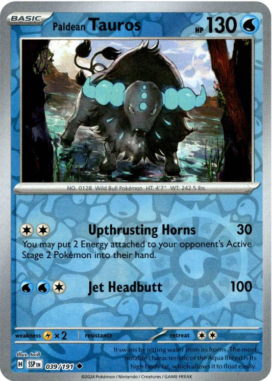 Paldean Tauros 39/191 Reverse Holo | Surging Sparks | Pokemon Card