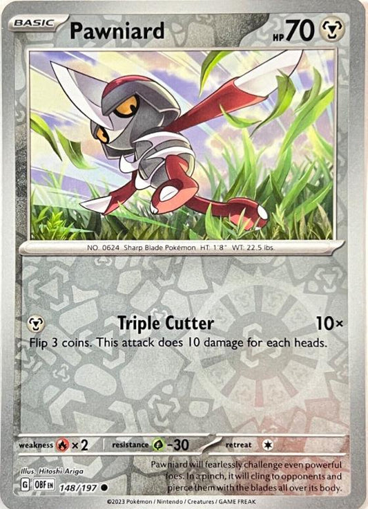 Pawniard 148/197 Reverse Holo | Obsidian Flames | Pokemon Card