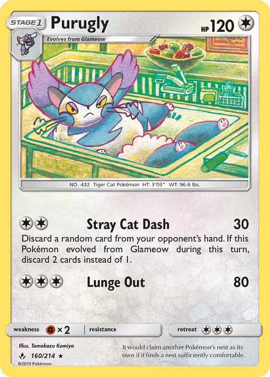 Purugly 160/214 Rare | Unbroken Bonds | Pokemon Card