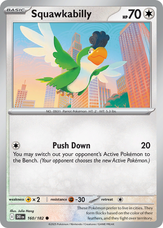 Squawkabilly 160/182 Common | Destined Rivals | Pokemon Card