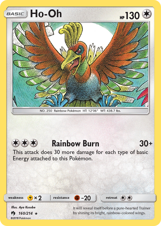 Ho-Oh 160/214 Rare | Lost Thunder | Pokemon Card
